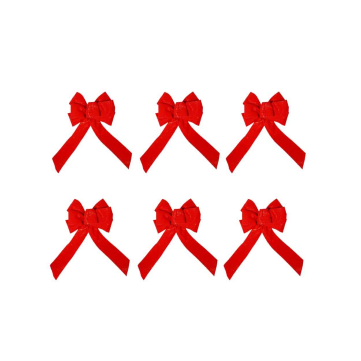 6 pack red christmas bows